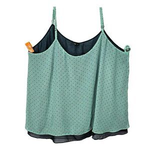 Torrid Women Lined Sophie Chiffon V Neck Swing Cami Tank Top Blouse Size 5 5x 28
